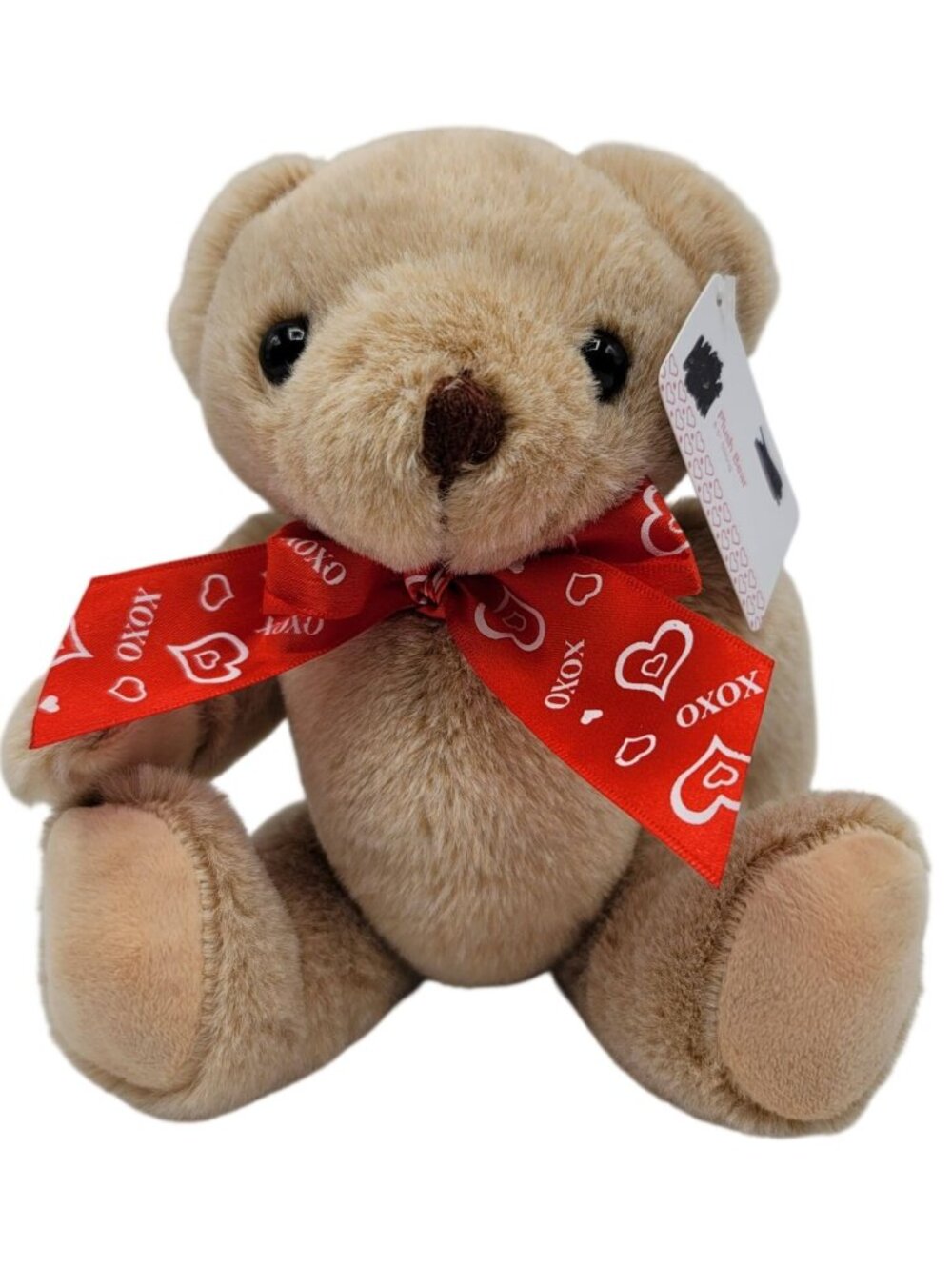 Valentine's Day Bear Plush Brown 9.5" Poseable Legs Arms XOXO Love Ribbon Publix